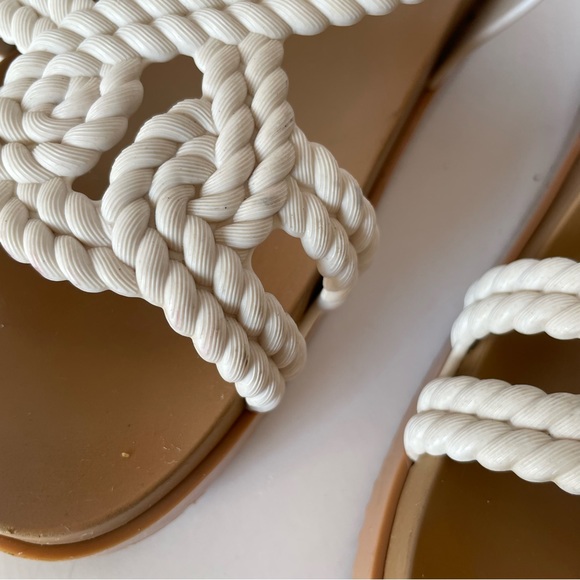 Melissa + Salinas Cosmic Sandals in White and Natural Size US 5 - Picture 6 of 14